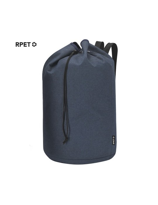 Balluchon  personnalisé Mubar Couleurs : noir Matières : polyester recyclé marquage laser ultra précis