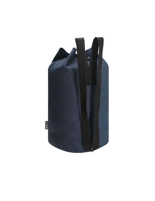 Balluchon  personnalisé Mubar Couleurs : noir Matières : polyester recyclé personnalisation rapide en France