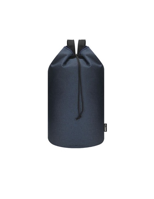 Balluchon  personnalisé Mubar Couleurs : noir Matières : polyester recyclé objet publicitaire robuste