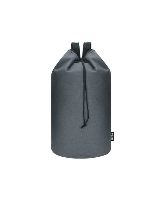 Balluchon  personnalisé Mubar Couleurs : noir Matières : polyester recyclé cadeau affaires élégant