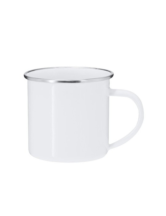 Tasse de sublimation personnalisée Deriox Matières : métal Couleurs : blanc