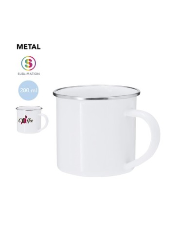 Tasse de sublimation personnalisée Deriox Matières : métal Couleurs : blanc 2