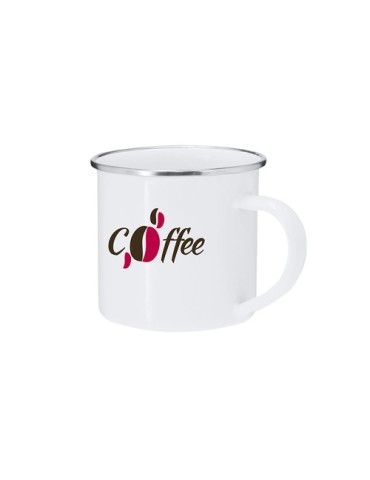 Tasse de sublimation personnalisée Deriox Matières : métal Couleurs : blanc goodies publicitaire événementiel