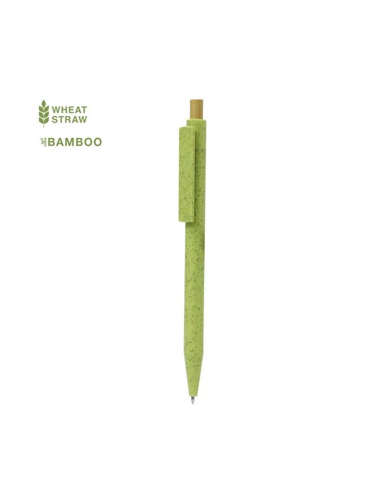 Stylo Publicitaire Éco-responsable Tarflex Matières : bambou Couleurs : bleu objet promotionnel éco-responsable