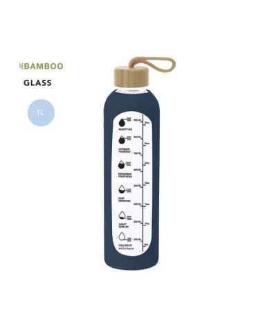 Bidon Publicitaire Éco-responsable Kramex Matières : bambou Couleurs : bleu marine 2