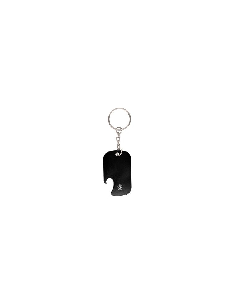 Porte-Clés Ouvre Bouteille Personnalisé Éco-responsable Sawad Matières : aluminium recyclé  Couleurs : noir impression haute déf