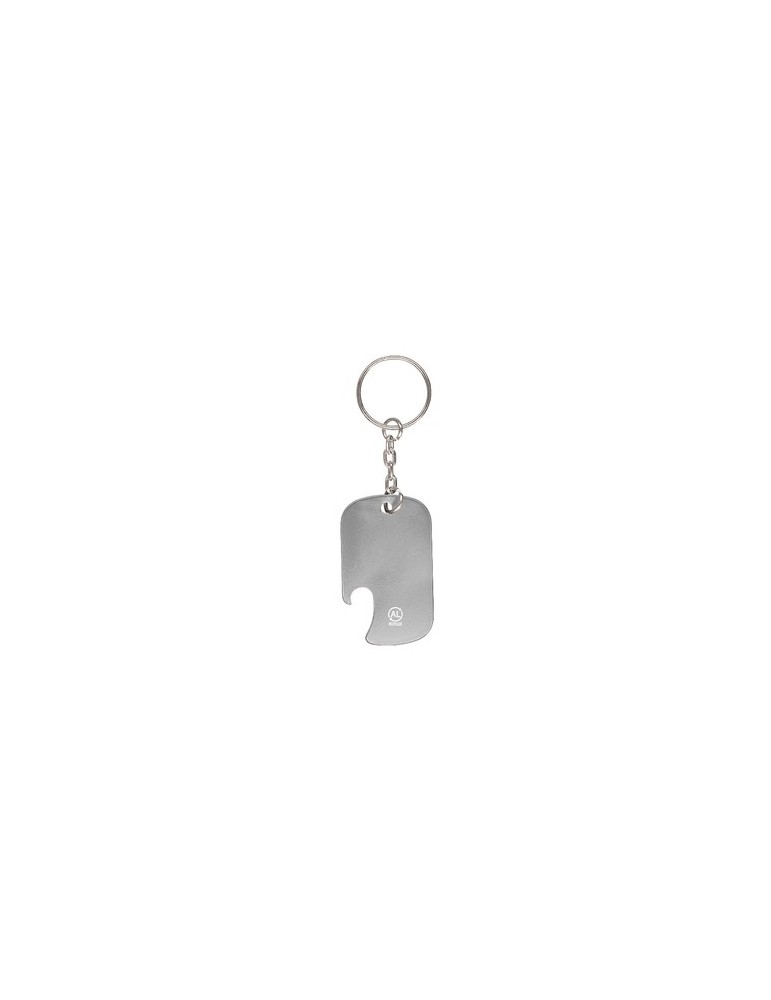 Porte-Clés Ouvre Bouteille Personnalisé Éco-responsable Sawad Matières : aluminium recyclé  Couleurs : argenté personnalisable a