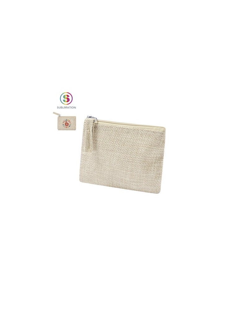 Porte-monnaie publicitaire de sublimation  Elyron Matières : polyester Couleurs : naturel personnalisable avec votre logo