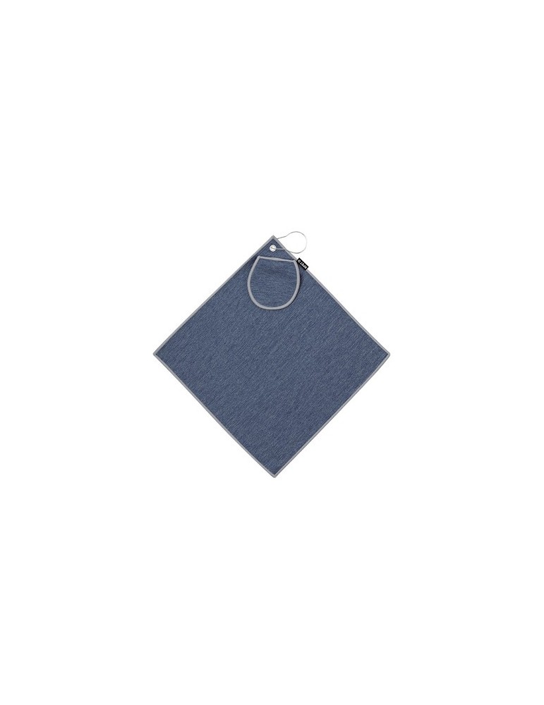 Serviette de golf  personnalisée Canrock Matières : PET recyclé Couleurs : noir marquage couleur éclatante