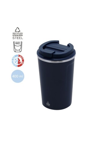 Verre publicitaire thermique Karnix Couleurs : bleu marine Matières : acier inoxydable recyclé marquage laser ultra précis