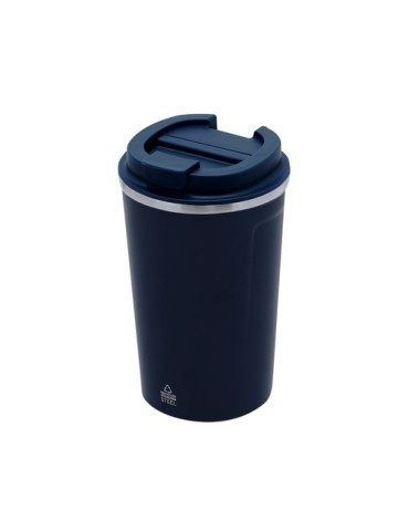Verre publicitaire thermique Karnix Couleurs : bleu marine Matières : acier inoxydable recyclé objet promotionnel éco-responsabl