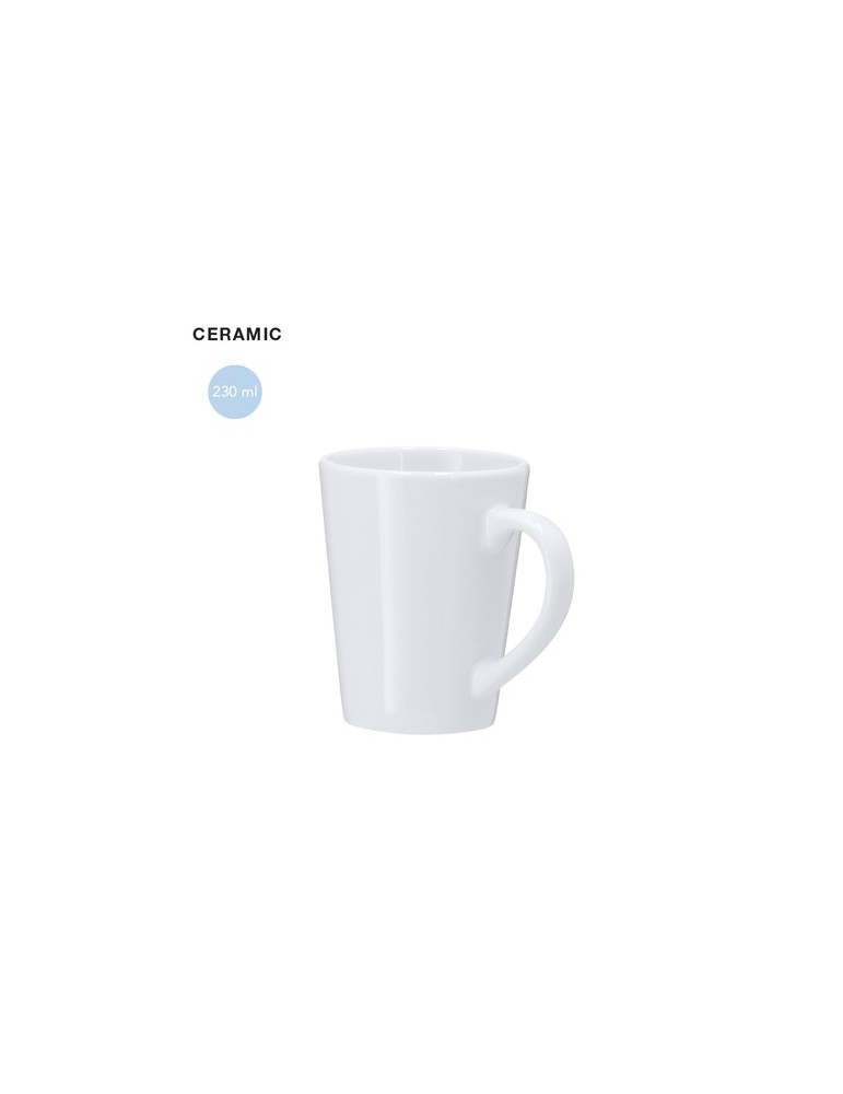 Tasse publicitaire personnalisée Lidnar Matières : céramique Couleurs : blanc personnalisable avec votre logo
