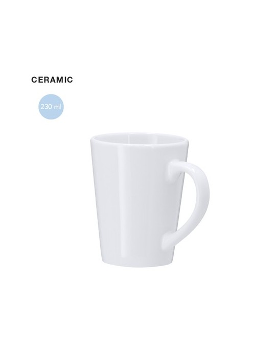 Tasse publicitaire personnalisée Lidnar Matières : céramique Couleurs : blanc personnalisable avec votre logo