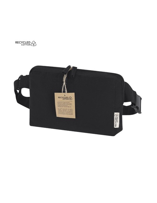 Banane bandoulière publicitaire personnalisée Koban Couleurs : noir Matières : toile recyclée personnalisable avec votre logo