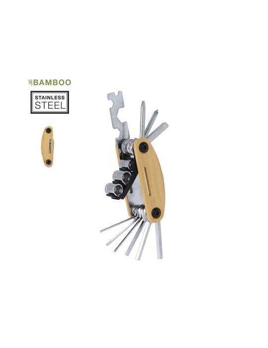 Outils multi-publicitaires personnalisés Koron Matières : bambou Couleurs : naturel personnalisable avec votre logo