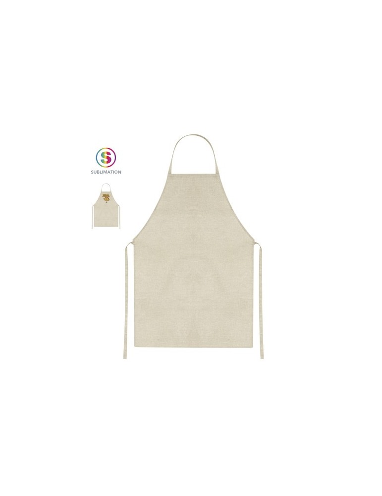 Tablier publicitaire de sublimation personnalisé Zyriel Matières : polyester Couleurs : naturel personnalisable avec votre logo