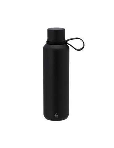 Bidon thermique personnalisé Yomar Couleurs : noir Matières : acier inoxydable recyclé