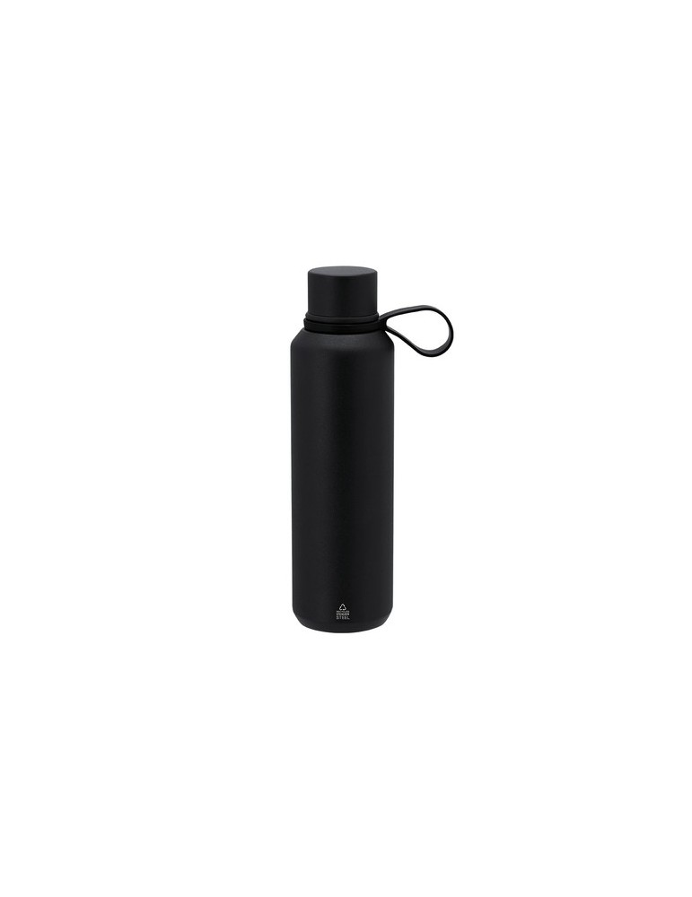 Bidon thermique personnalisé Yomar Couleurs : noir Matières : acier inoxydable recyclé