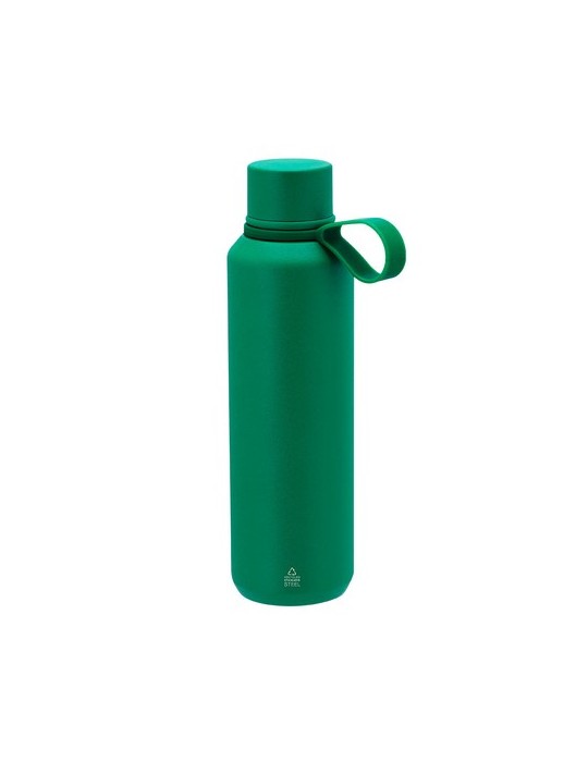 Bidon thermique personnalisé Yomar Couleurs : vert Matières : acier inoxydable recyclé personnalisation rapide en France