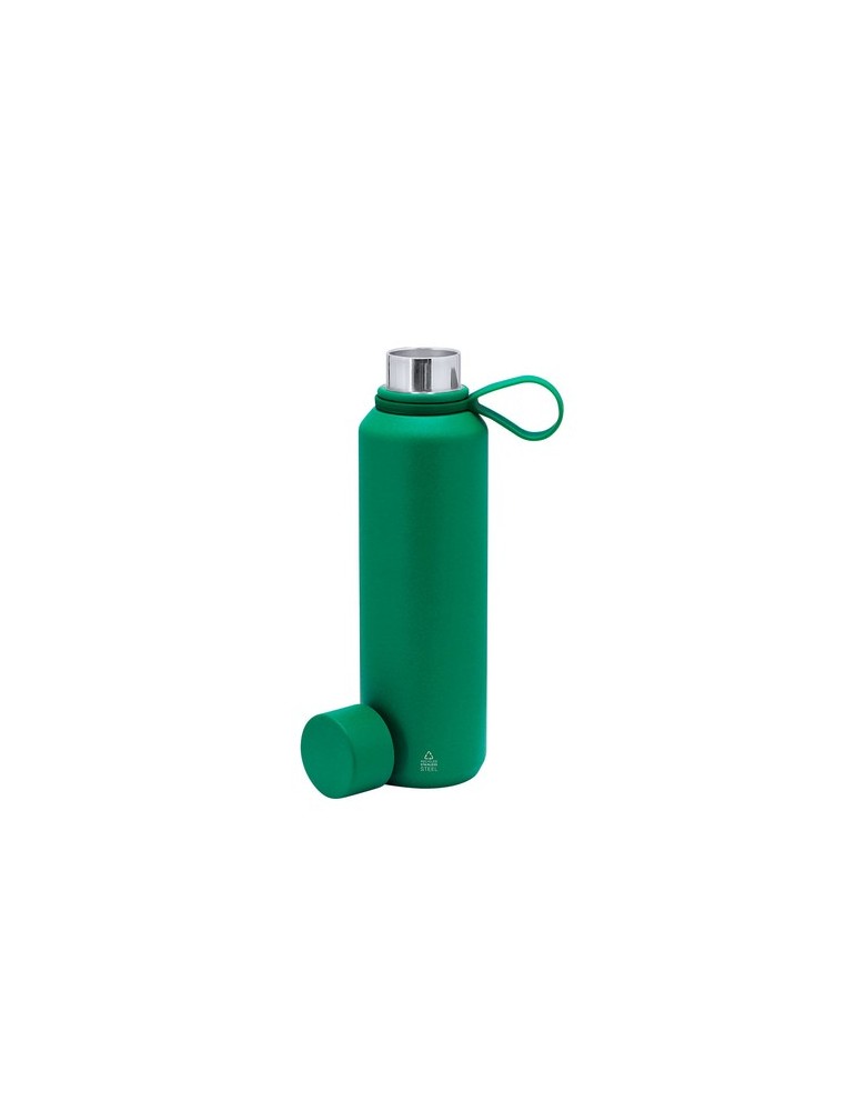 Bidon thermique personnalisé Yomar Couleurs : vert Matières : acier inoxydable recyclé objet publicitaire robuste