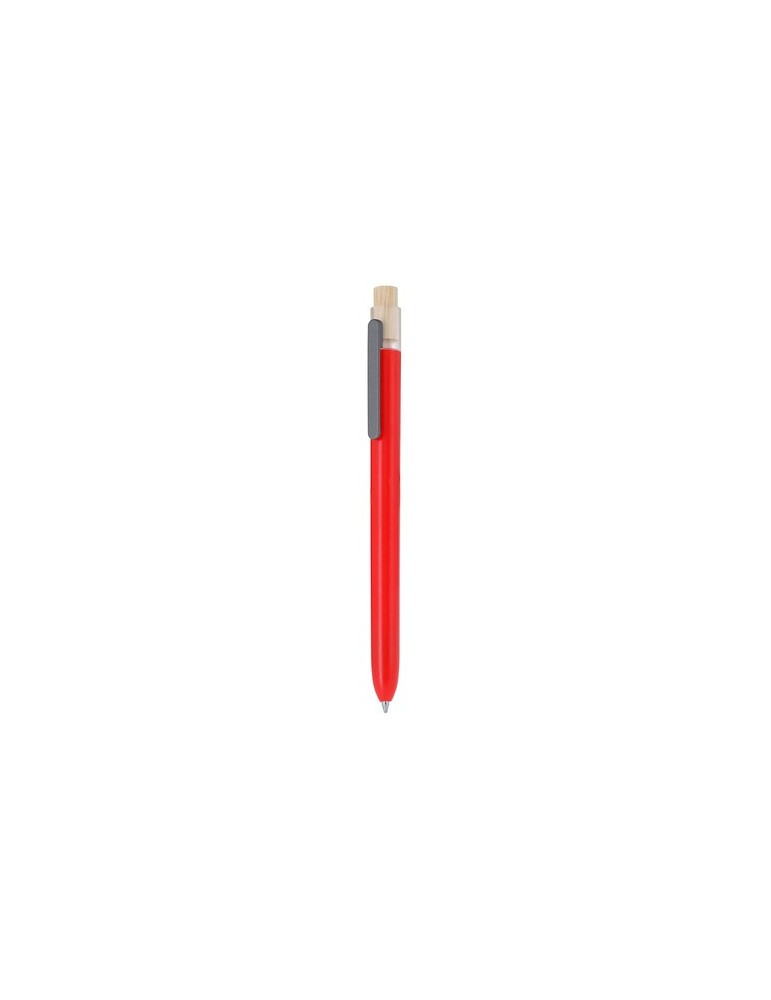 Stylo publicitaire  Pelnak Matières : bambou Couleurs : blanc marquage laser ultra précis