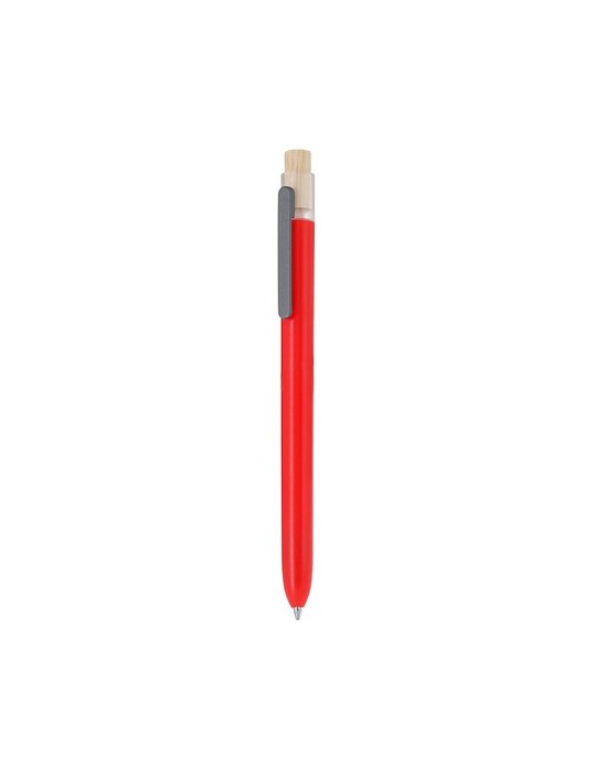 Stylo publicitaire  Pelnak Matières : bambou Couleurs : blanc marquage laser ultra précis