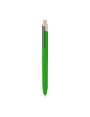 Stylo publicitaire  Pelnak Matières : bambou Couleurs : blanc marquage couleur éclatante