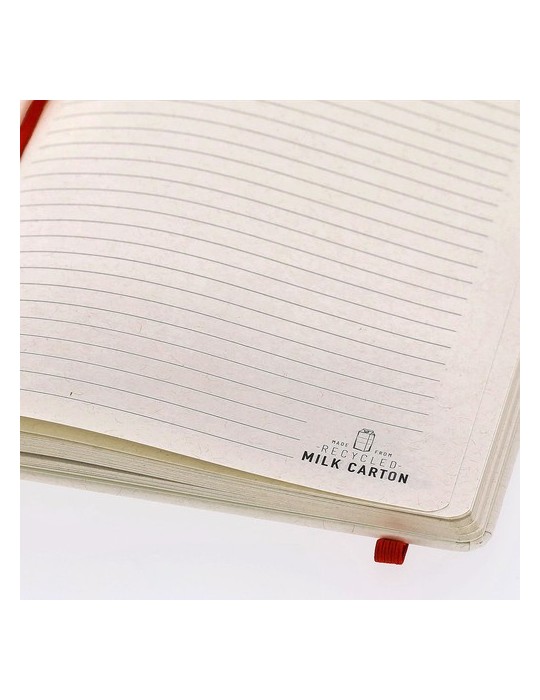 Bloc-notes publicitaire personnalisé Kejar Couleurs : blanc Matières : carton de lait recyclé objet publicitaire robuste