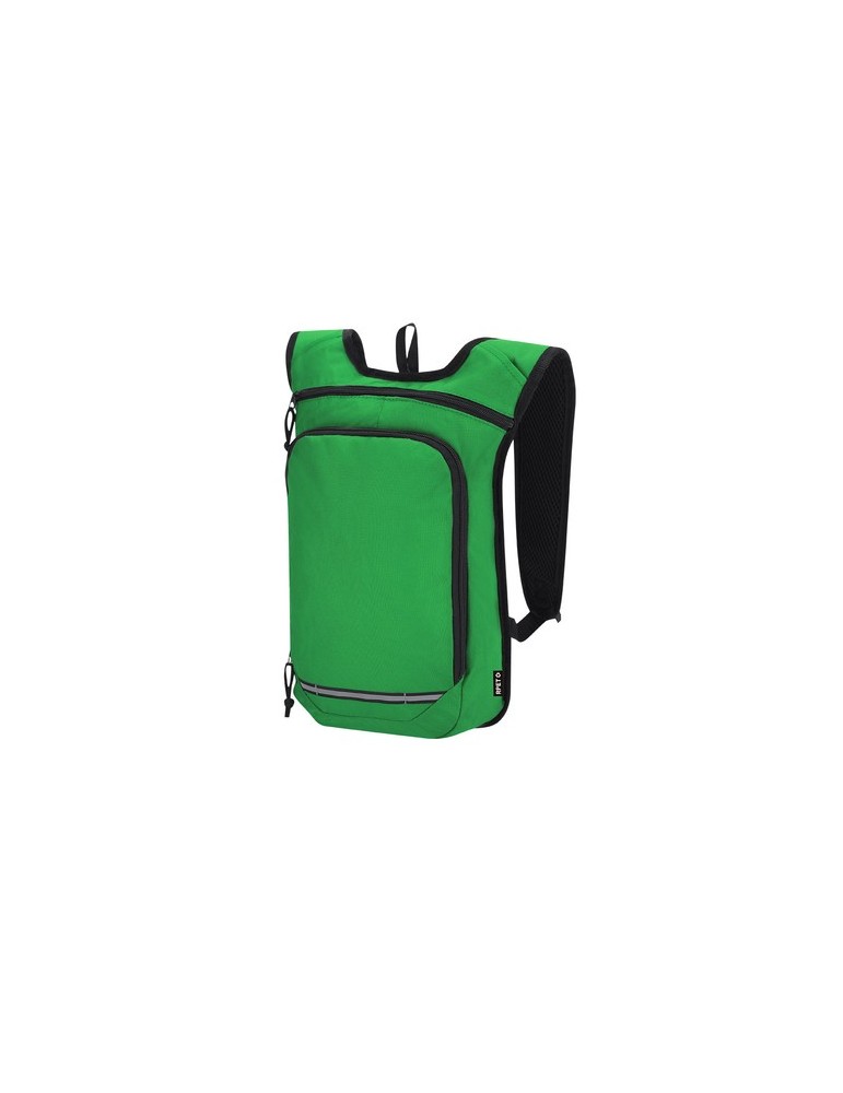 Sac à dos personnalisé  Rinix Couleurs : vert Matières : polyester recyclé impression logo haute qualité
