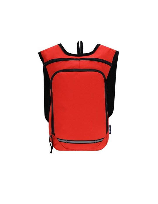 Sac à dos personnalisé  Rinix Couleurs : rouge Matières : polyester recyclé goodies publicitaire événementiel