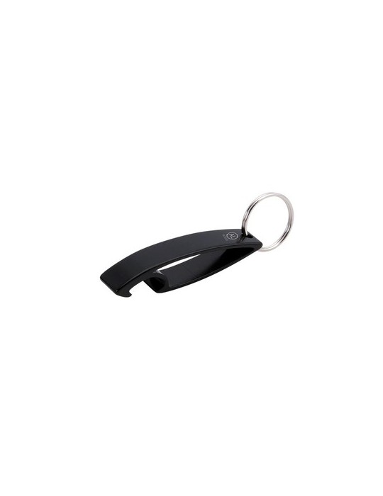 Porte-Clés Éco-responsable Ouvre Bouteille Personnalisé Niken Matières : aluminium recyclé  Couleurs : noir personnalisable avec