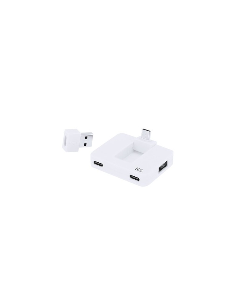 Port USB Éco-responsable de la marque Baycen Matières : ABS recyclé Couleurs : blanc goodies personnalisé en stock