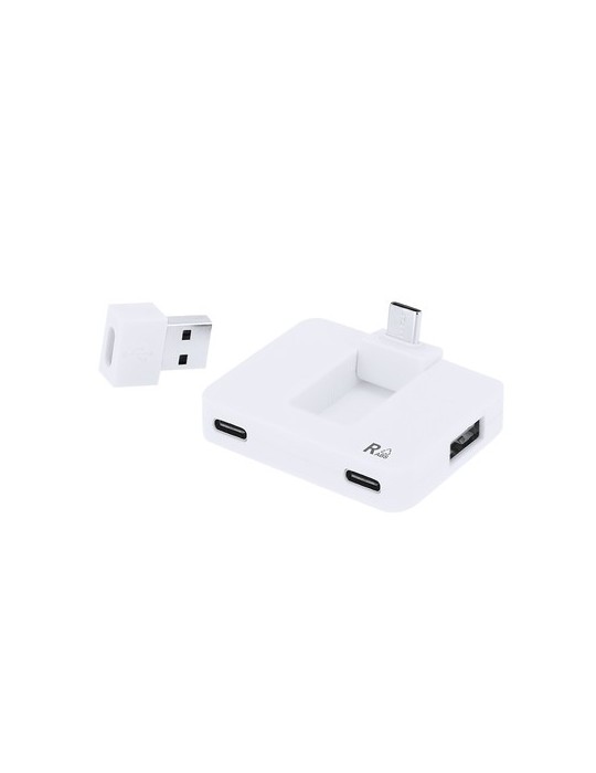Port USB Éco-responsable de la marque Baycen Matières : ABS recyclé Couleurs : blanc goodies personnalisé en stock