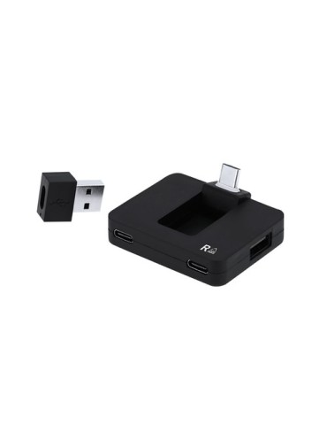 Port USB Éco-responsable de la marque Baycen Matières : ABS recyclé Couleurs : noir impression haute définition