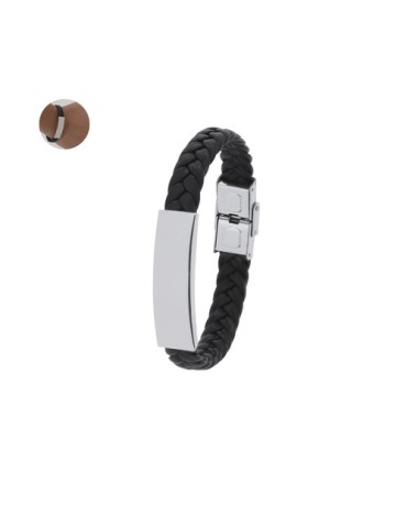 Bracelet Publicitaire Personnalisé Mubark Matières : simili cuir Couleurs : argenté 2