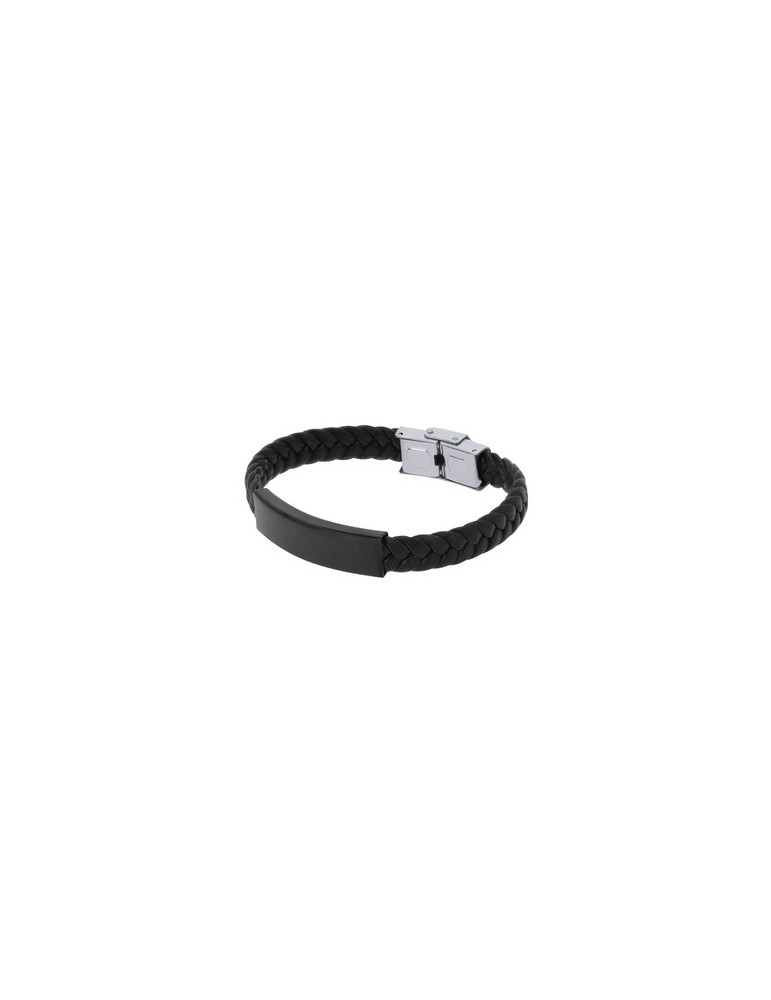 Bracelet Publicitaire Personnalisé Mubark Matières : simili cuir Couleurs : noir personnalisable avec votre logo