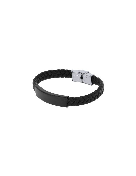 Bracelet Publicitaire Personnalisé Mubark Matières : simili cuir Couleurs : noir personnalisable avec votre logo