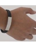Bracelet Publicitaire Personnalisé Mubark Matières : simili cuir Couleurs : noir personnalisation rapide en France