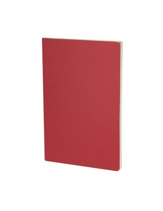 Cahier Publicitaire Éco-responsable Qeton Matières : carton recyclé Couleurs : rouge marquage laser ultra précis