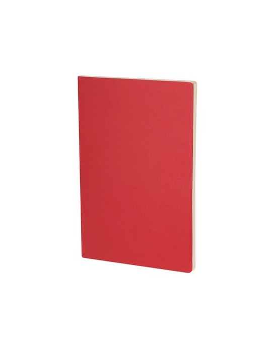 Cahier Publicitaire Éco-responsable Qeton Matières : carton recyclé Couleurs : rouge impression logo haute qualité