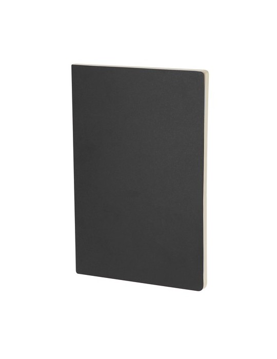 Cahier Publicitaire Éco-responsable Qeton Matières : carton recyclé Couleurs : bleu marine marquage laser ultra précis