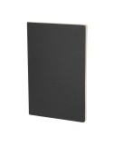 Cahier Publicitaire Éco-responsable Qeton Matières : carton recyclé Couleurs : bleu marine marquage laser ultra précis
