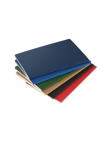 Cahier Publicitaire Éco-responsable Qeton Matières : carton recyclé Couleurs : bleu objet promo petit budget