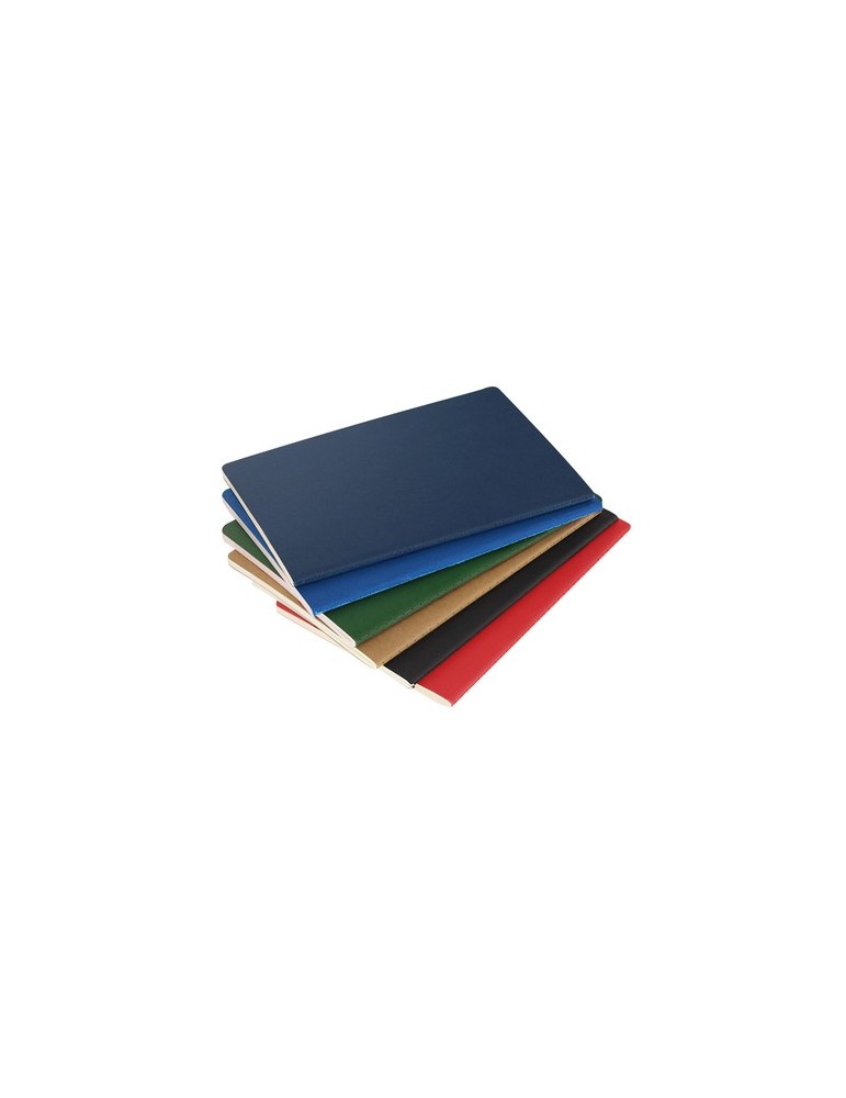Cahier Publicitaire Éco-responsable Qeton Matières : carton recyclé Couleurs : bleu objet promo petit budget