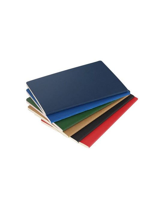 Cahier Publicitaire Éco-responsable Qeton Matières : carton recyclé Couleurs : bleu objet promo petit budget