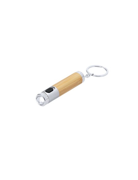 Porte-Clés Éco-responsable avec Lampe Zungux Matières : bambou Couleurs : bleu cadeau collaborateur premium