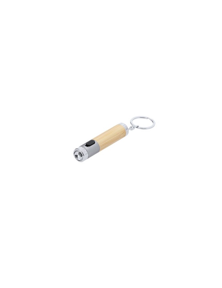 Porte-Clés Éco-responsable avec Lampe Zungux Matières : bambou Couleurs : bleu cadeau entreprise pas cher