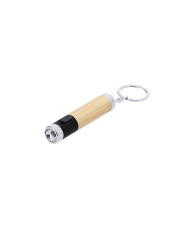 Porte-Clés Éco-responsable avec Lampe Zungux Matières : bambou Couleurs : noir cadeau entreprise pas cher