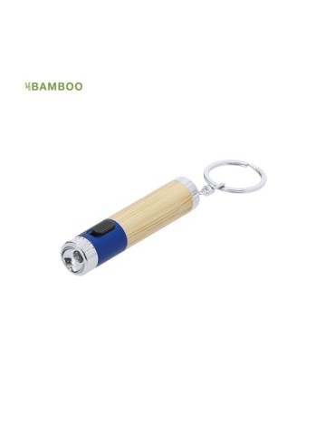 Porte-Clés Éco-responsable avec Lampe Zungux Matières : bambou Couleurs : rouge marquage laser ultra précis