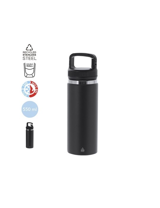 Bidon Éco-responsable Thermique Nabrax Couleurs : vert clair Matières : acier inoxydable recyclé impression haute définition